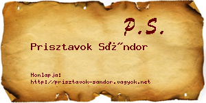 Prisztavok Sándor névjegykártya