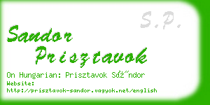 sandor prisztavok business card